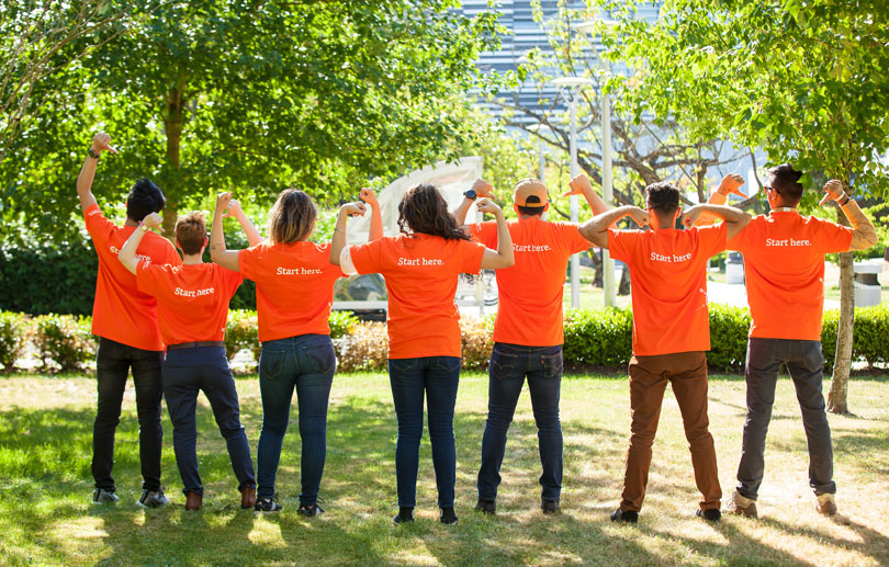 Photo showing volunteers in action