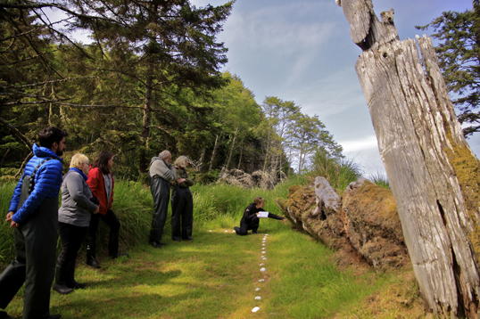 Moresby Explorers tour - totem pole in Gwaii Haanas