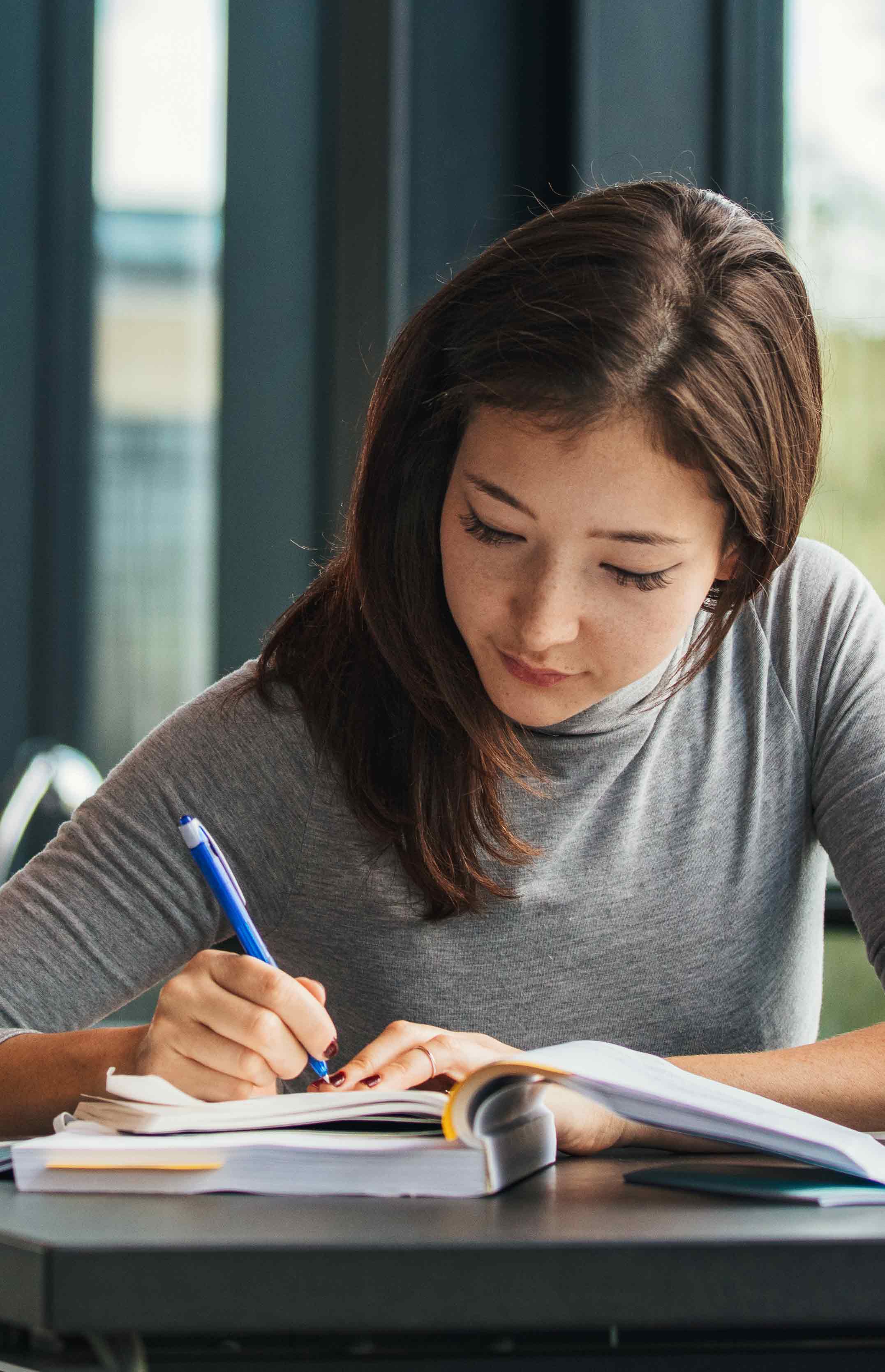 Student at her desk