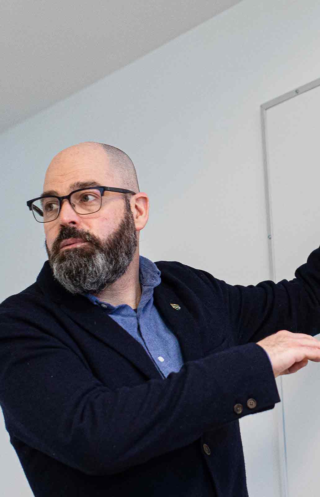 Instructor on whiteboard