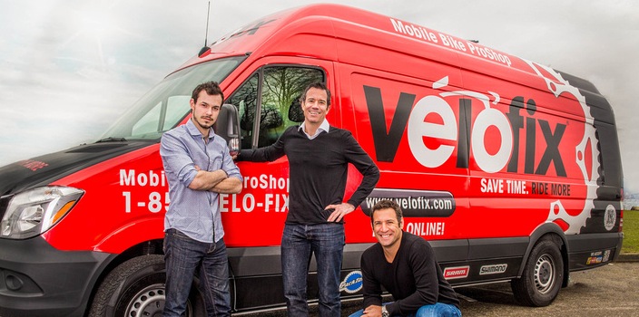 Boris Martin (left in photo), Langara alumnus, Co-Founder and COO of Velofix