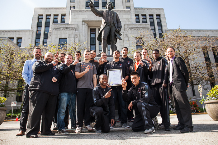 Falcons at city hall