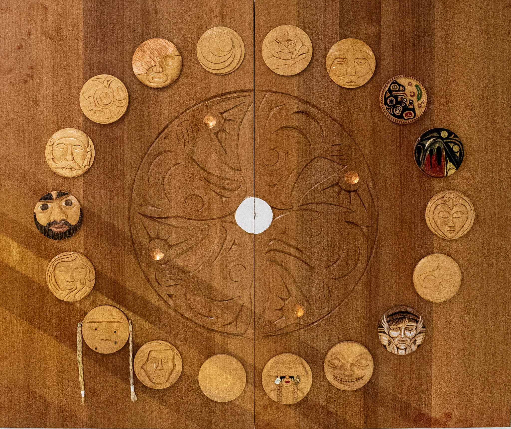 Nelson-Moody's piece Abundance hangs in the T-building at Langara’s main campus