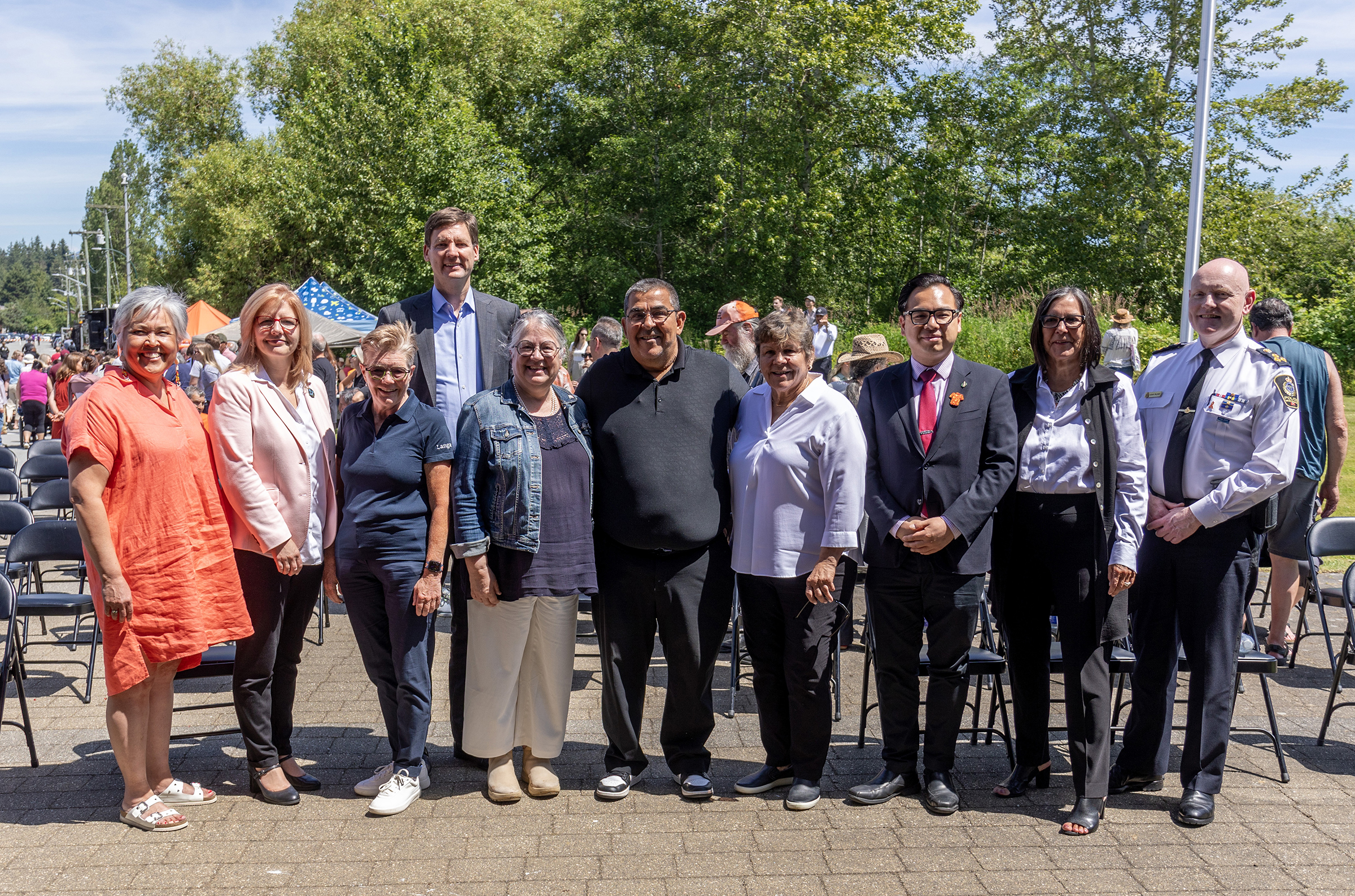 Langara President Dr. Paula Burns participates in National Indigenous Peoples Day, in celebration of the newly signed M.O.A. between Musqueam and snəw̓eyəɬ leləm̓ Langara College
