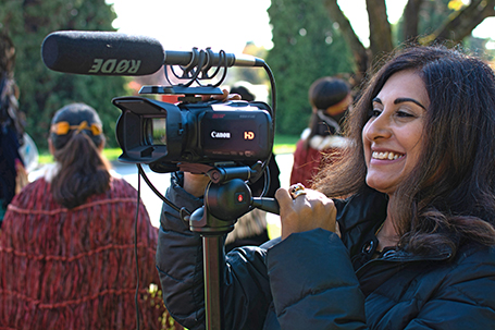 Langara Journalism student with camera